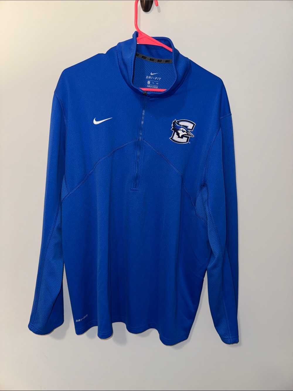 Nike Men’s Blue Dri-FIT Quarter-Zip Pullover with Logo